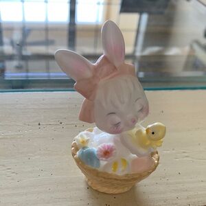 Vintage Bone China  Napcoware Bunny with chick Figurine